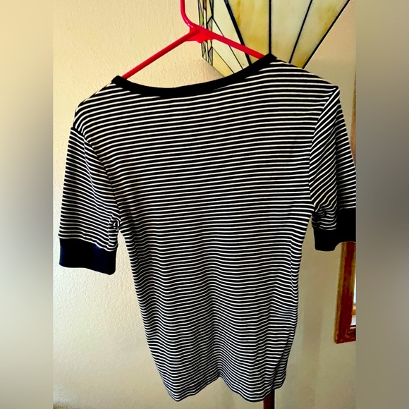 Ralph Lauren Polo black and white striped medium tops - Picture 2 of 3
